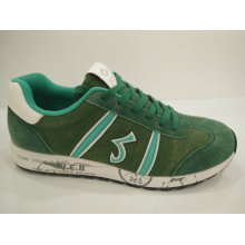 Green Cow Suede Comfort Fitness Running Shoes for Men